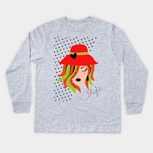 Red Hat Style Kids Long Sleeve T-Shirt